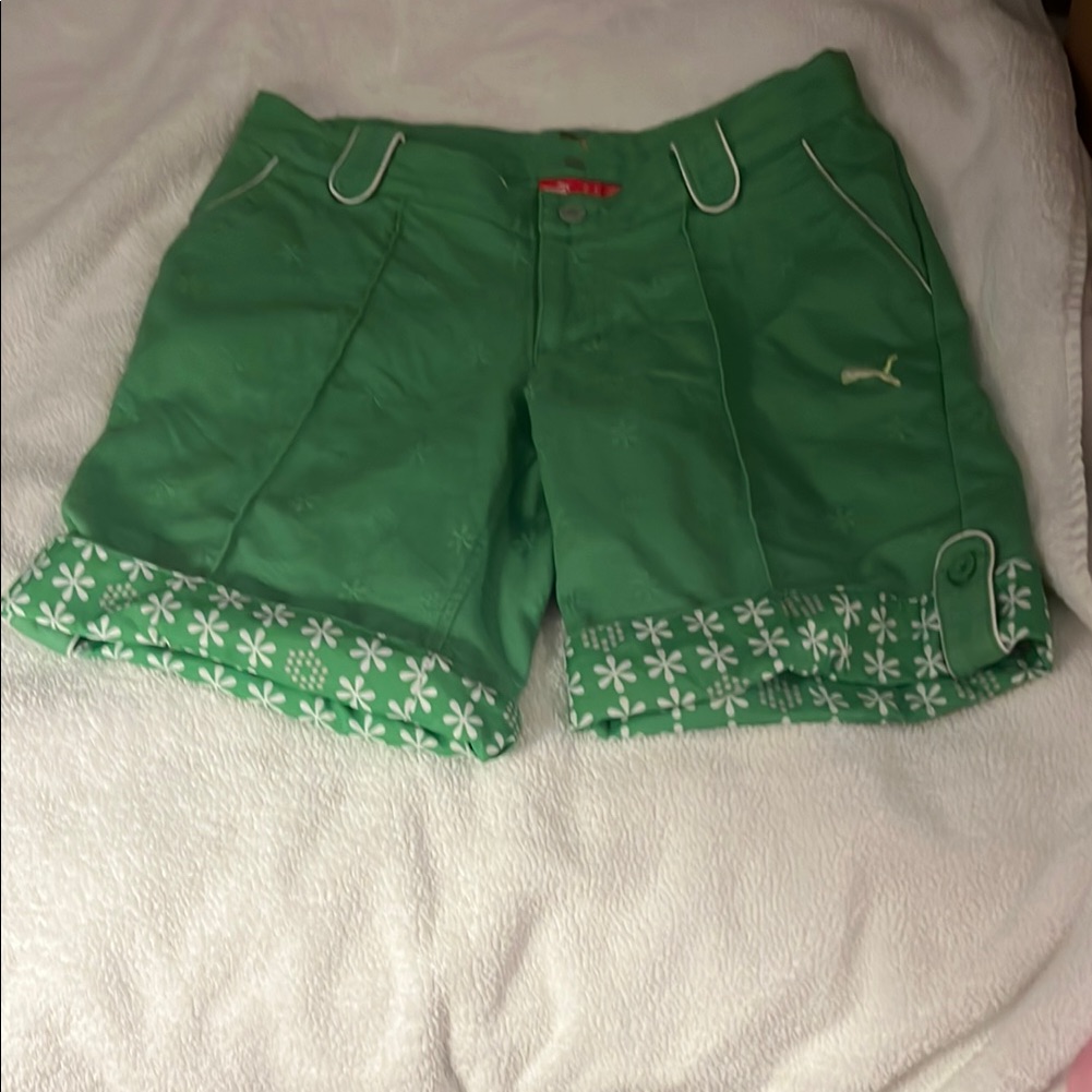 Puma Green Cargo Shorts With Relaxed Fit